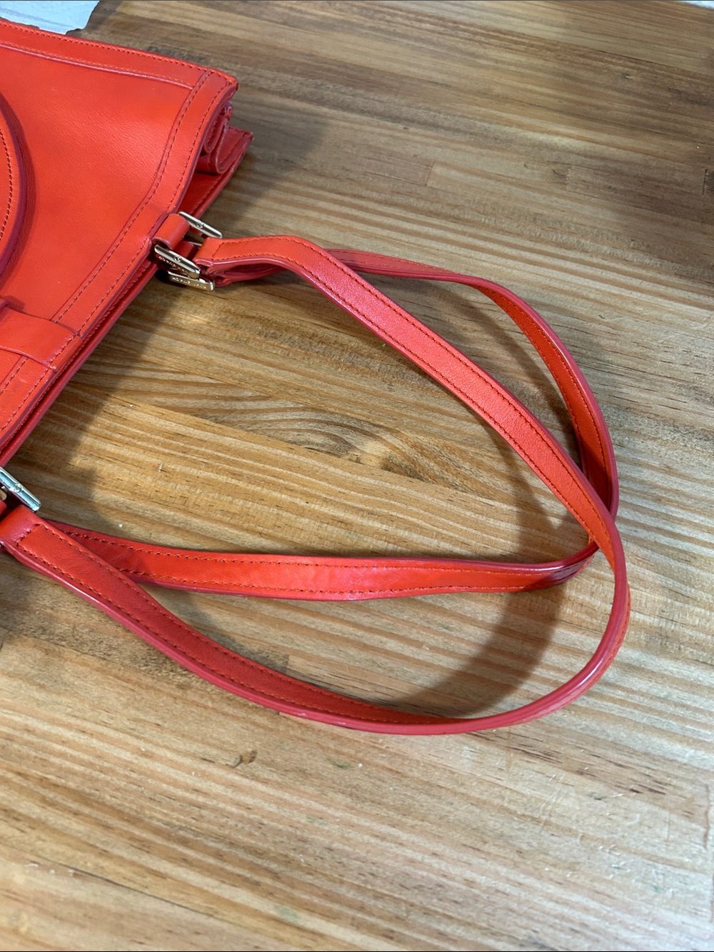 Tory Burch Women’s Orange Leather Tote with Signature Logo - Picture 3 of 16